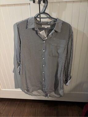 Jane Delaney Striped Button Up Blouse